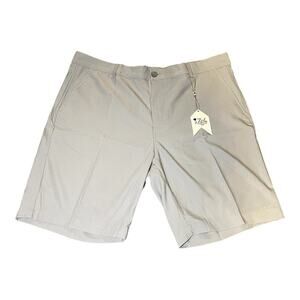 NWT 1764 Signature Collection Reid Golf Performance Shorts 38 Sleet Gray Chino‎